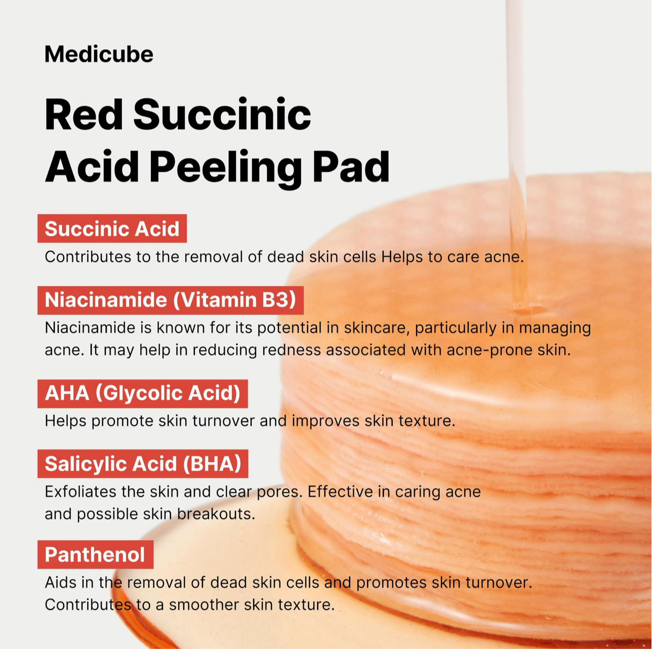 MEDICUBE Red Succinic Acid Peeling Pad