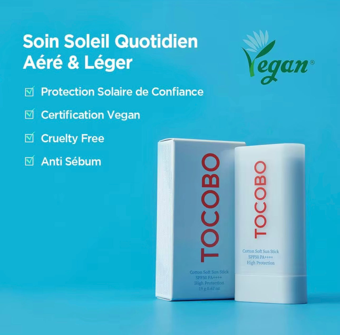 TOCOBO Cotton Soft Sun Stick
SPF50+ PA++++