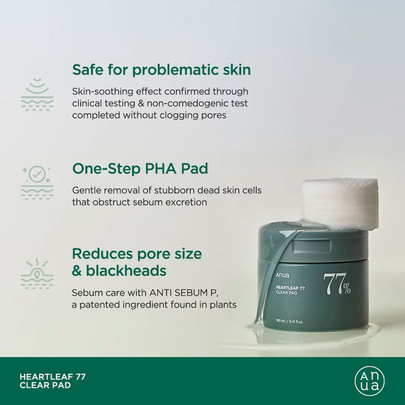 Anua Heartleaf 77% Clear Pad 160ml / 70pads