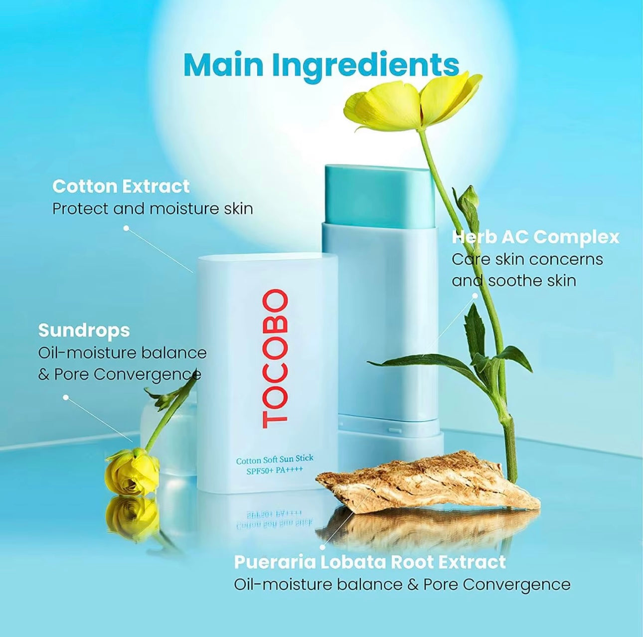 TOCOBO Cotton Soft Sun Stick
SPF50+ PA++++