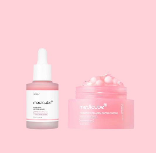 Medicube PDRN Pink Peptide Serum & PDRN Pink Collagen Capsule Cream Set