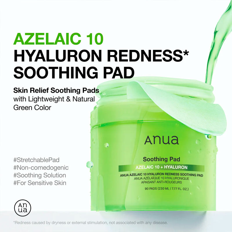 Anua Azelaicacid 10 Hyaluron Redness Soothing Pad 230ml / 90pads