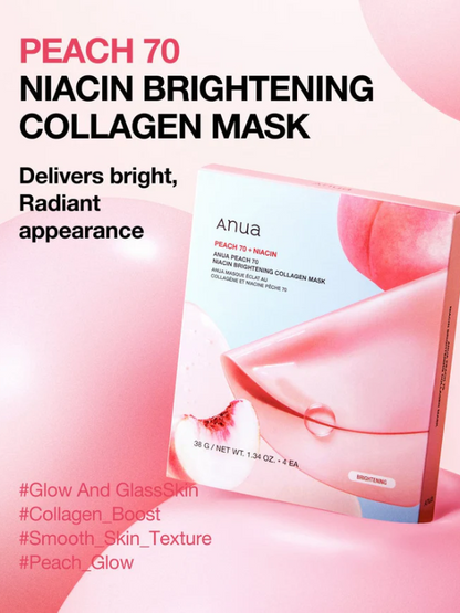 Anua Peach 70 Niacin Brightening Collagen Mask 38g